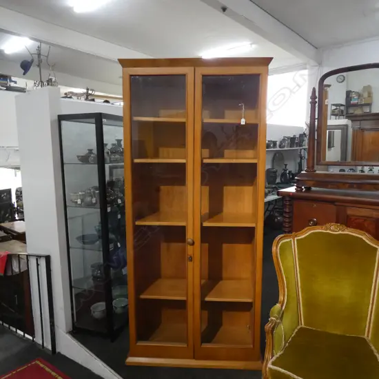 EARLY 20TH CENTURY KAURI GLAZED SCHOOL CUPBOARD BOOKCASE...
