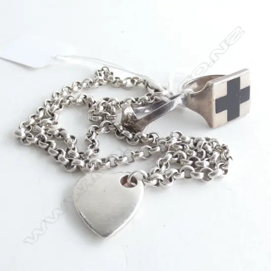 2 925 STG RINGS + 925 HEART PENDANT NECKLACE 49 GRAMS