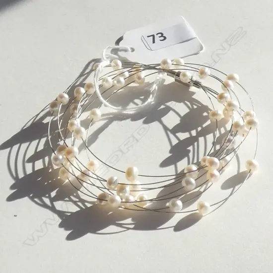 MULTI WIRE PEARL NECKLACE