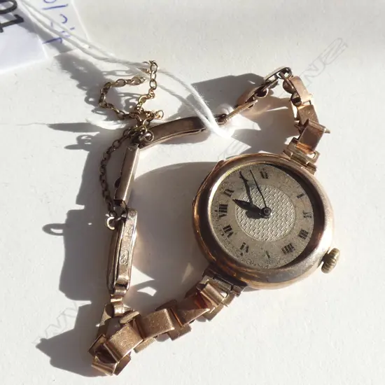 9CT ROSE GOLD ANTIQUE LADIES WATCH AF 