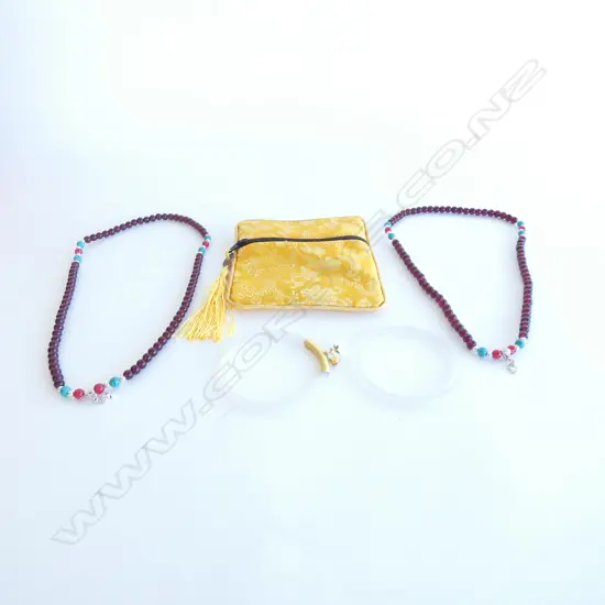 PR ORIENTAL BEAD NECKLACES + PR BANGLES 