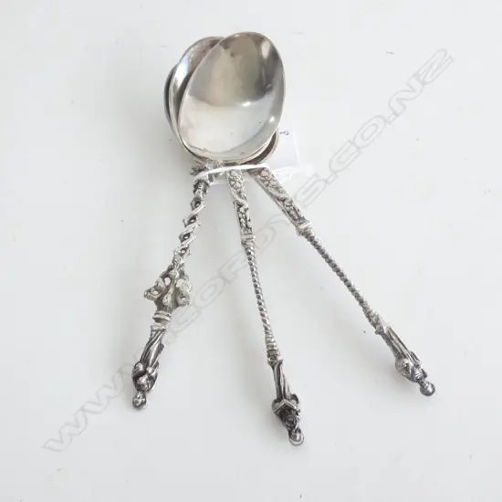 3 STG SILVER APOSTLE SPOONS LONDON 1899 186 GRAMS