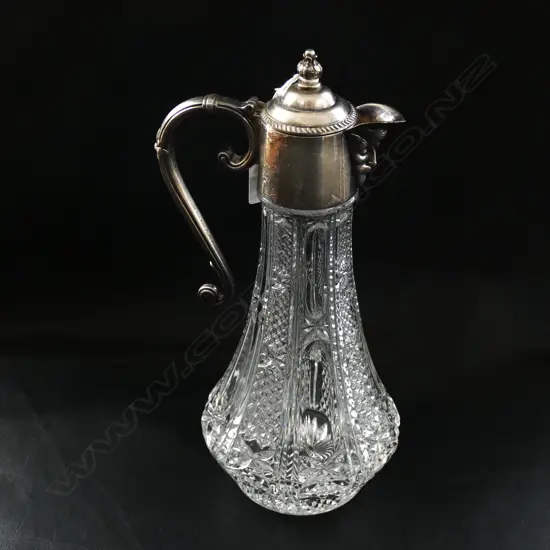 EP PRESSED GLASS CLARET JUG H.280mm