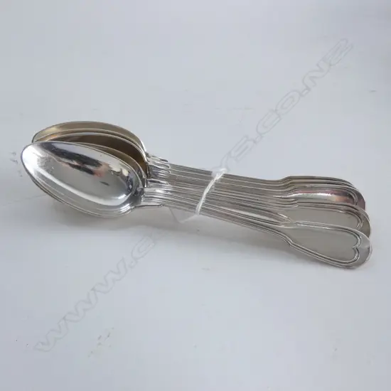 SIX ANTIQUE CHRISTOFLE CHINON DESSERT SPOONS