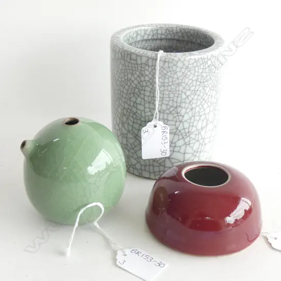 CHINESE BRUSH POT (H 120MM) + WATER DROP JUG & WATER POT