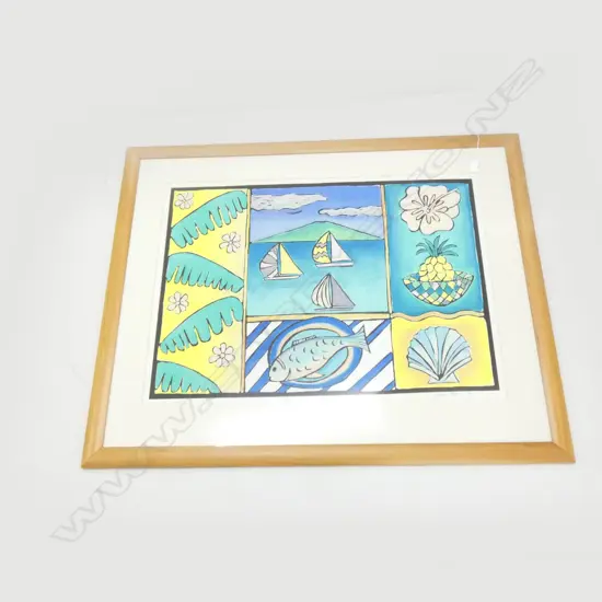 LG SIGNED PRINT  'FISH ON A PLATE' 'CYNTHIA BROWN' 755 X 560MM