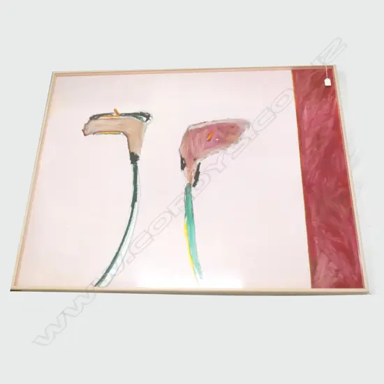 LG ABSTRACT CALLA LILY PAINTING - UNSIGNED KATE DELOS? 1235 X 950MM