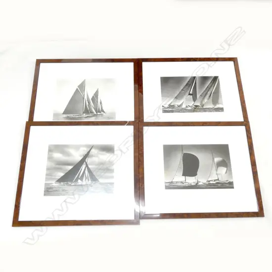 4 FRAMED BLACK & WHITE SAILING PHOTO PRINTS 315 X 245MM