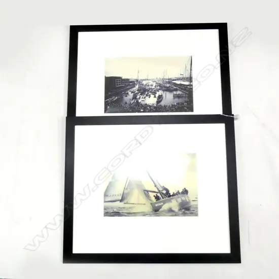 PR FRAMED SEPIA TEAM NZ SAILING PHOTO PRINTS  255 X 390MM