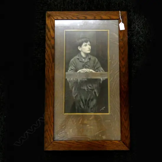 OAK FRAMED DOROTHY STANLEY PRINT H 670 MM