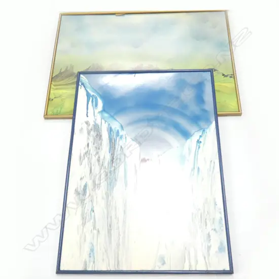 TWO LG ABSTRACT PRINTS  630 X 885MM