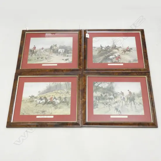 SET OF 4 GEORGE WRIGHT HUNTING PRINTS 215x295mm