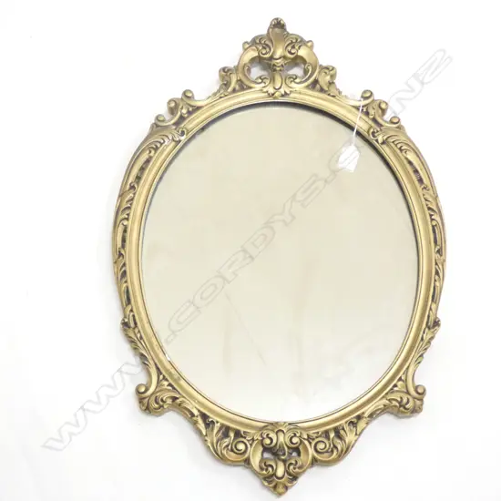 OVAL GILT FRAMED WALL MIRROR   460 X 700MM