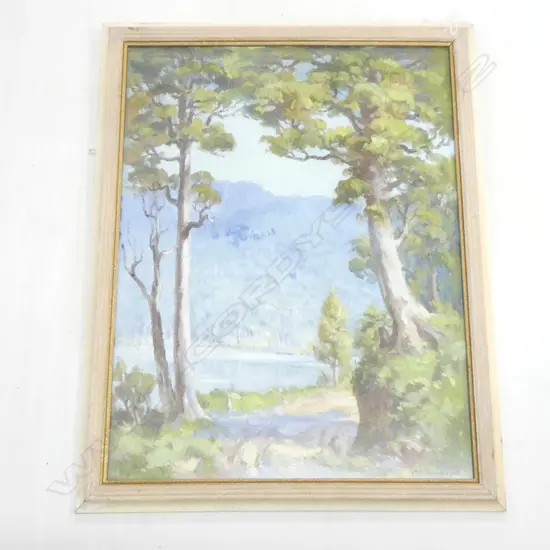 BUSH SCENE OIL ON BOARD 'CARL T. LAUGESEN'  440 X 580MM