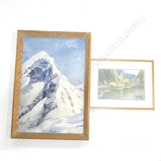 2 PAINTINGS; 1 OIL ON BOARD & ONE WATERCOLOUR (BOTH SIGNED) LARGEST 395 X 595MM (16176)