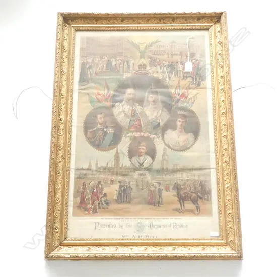 (19800) ROYAL CHROMOLITHO GILT FRAME 610x870 MM