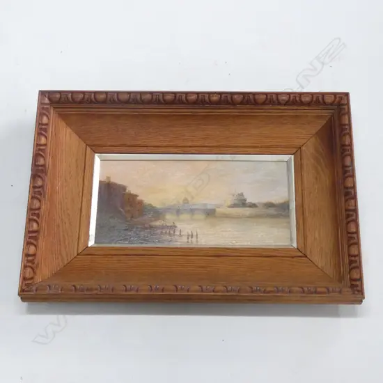 OIL ON BOARD RIVER TIBER /  SIGNED 'VEITCH' 300 X 140MM