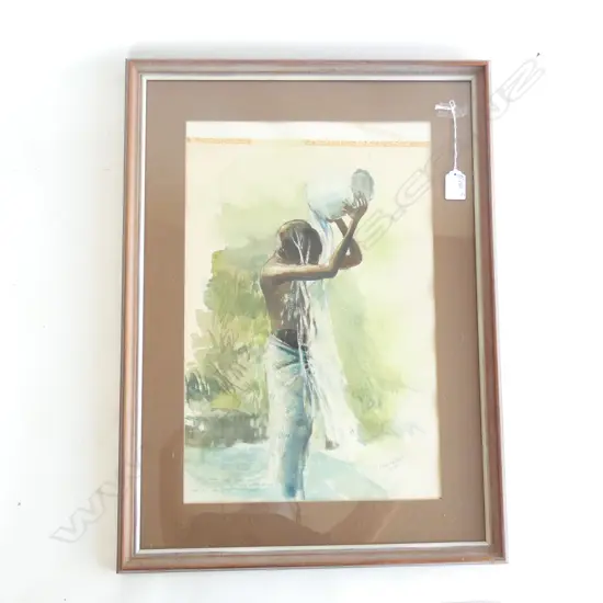 ANNE DE SILVA UNTITLED WOMAN BATHING GOUACHE ON PAPER SIGNED AND DATED 2ND 1975 450 X 295