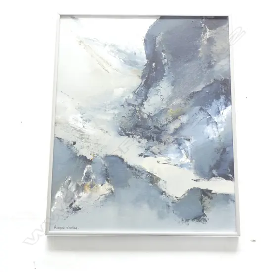 MARGARET WOOLLEY LANDSCAPE OIL ON BOARD SIGNED 490 X 390