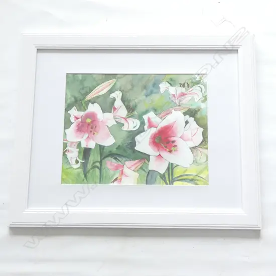 JANE WHYTE "BLUSHING LILY" W/C 340 X 270MM