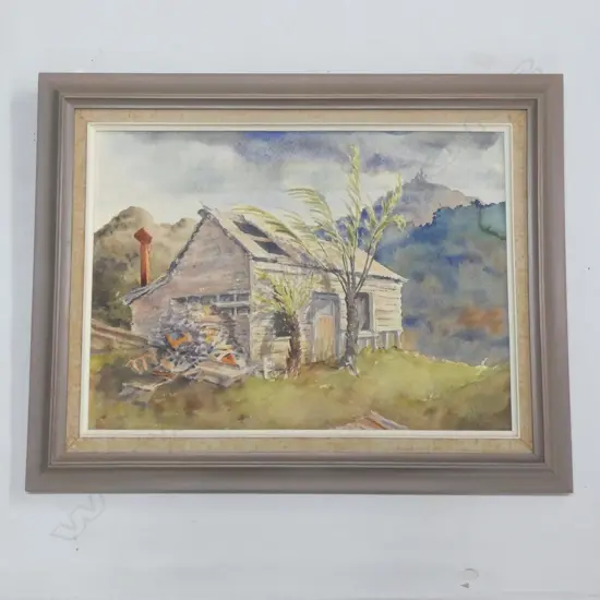 KAY WALSH 'GOLD MINERS HIDEAWAY COROMANDEL' W/C 340x475mm