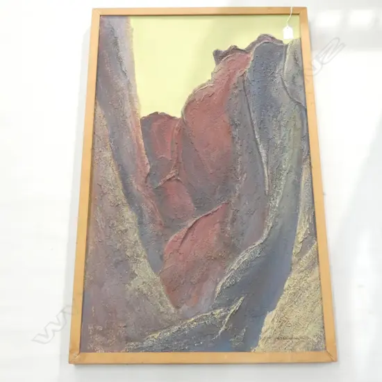 REG WAGHORN 'CRATERS RIM' ACRYLIC & PLASTER  825 X 505MM