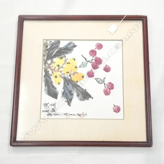 ORIENTAL FRAMED WATERCOLOUR 300 X 300MM