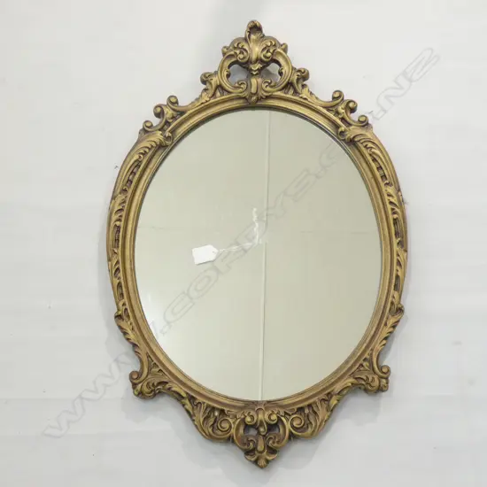 OVAL MIRROR ORNATE GOLD FRAME 700x445mm