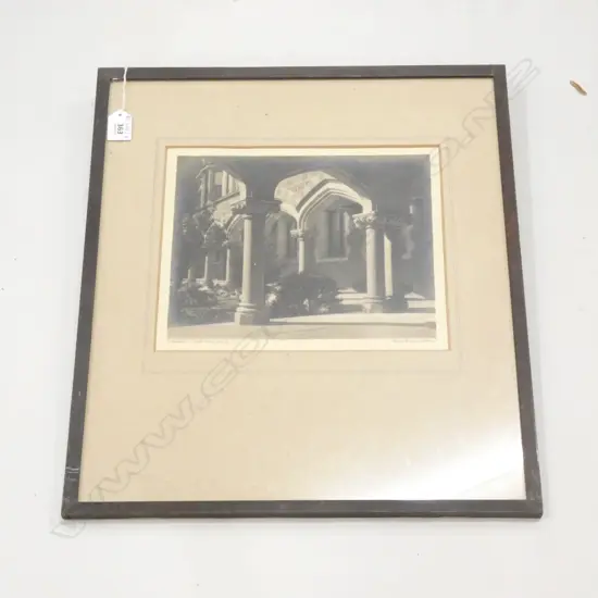 GEORGE CHANCE PHOTOGRAPH 'CLOISTERS - CANTERBURY COLLEGE NZ' 225x275mm