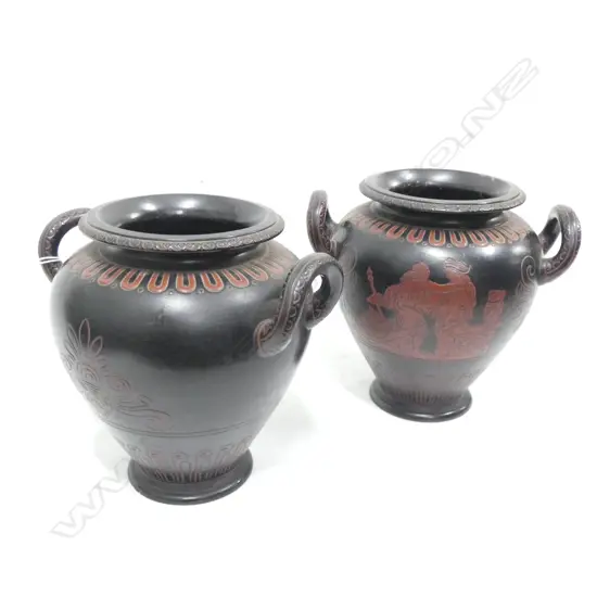 PR OF S AND F GREEK STYLE VASES H 210 MM