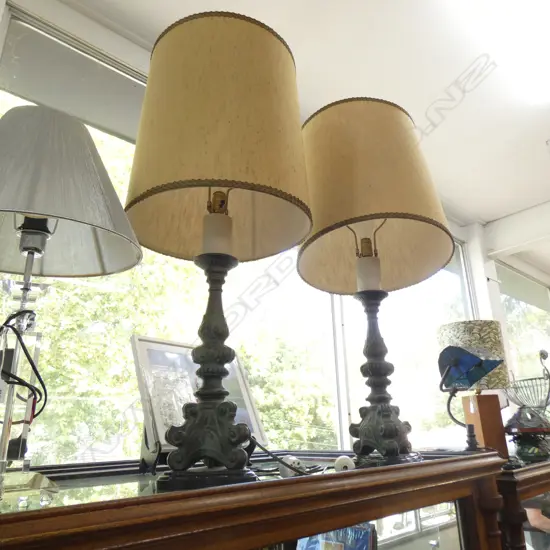 PR OF FAUX METAL SIDE LAMPS H 960 MM