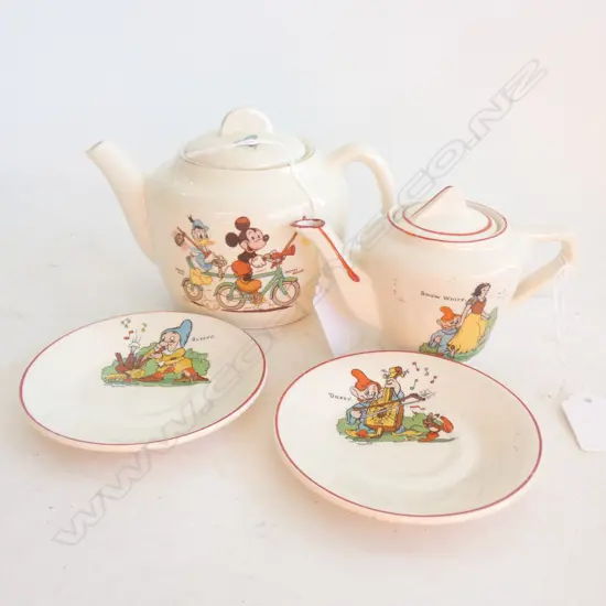 DISNEY WADE TEAPOT + WADEHEATH TEAPOT & 2 SAUCERS