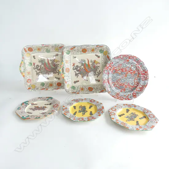 MASON IRONSTONE 6 PLATES DRAGON PATS