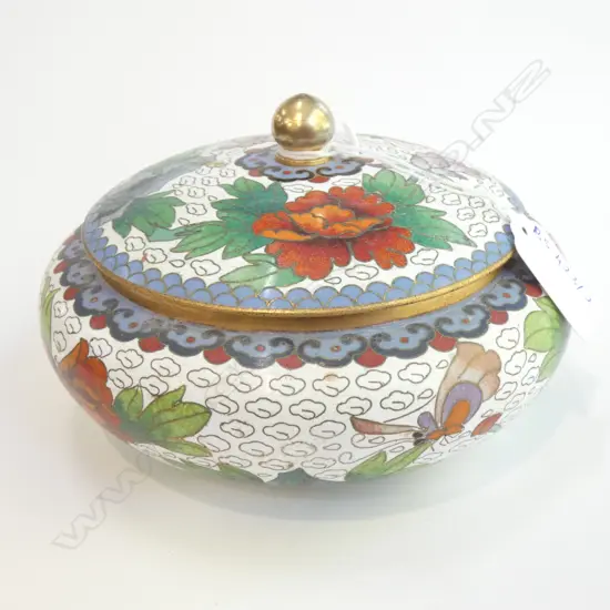 CLOISONNE LIDDED CONTAINER 150mm dia