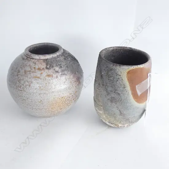 2 ANAGAMA GLAZED STUDIO POTTERY VASES; 1 AF H.170mm