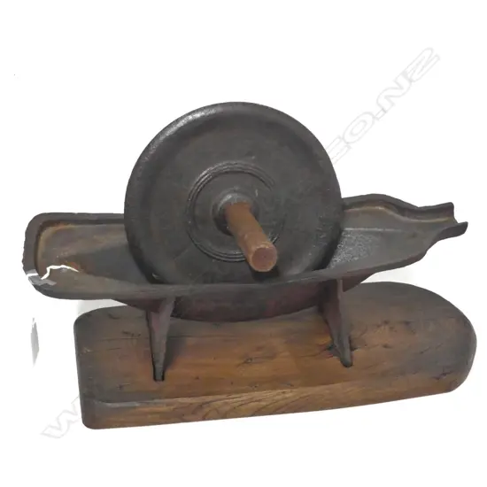 OLD JAPANESE IRON TRADITIONAL MEDICINE MILL. H210 W356