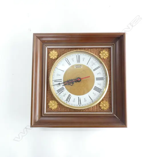 CAVALIER QUARTZ WOODEN FRAMED CLOCK 265 X 265MM