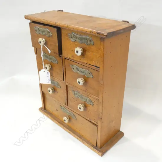 OLD WOODEN SPICES CABINET H.255mm