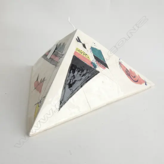 80s / 90s PYRAMID FORM CERAMIC SCULPTURE W.255mm
