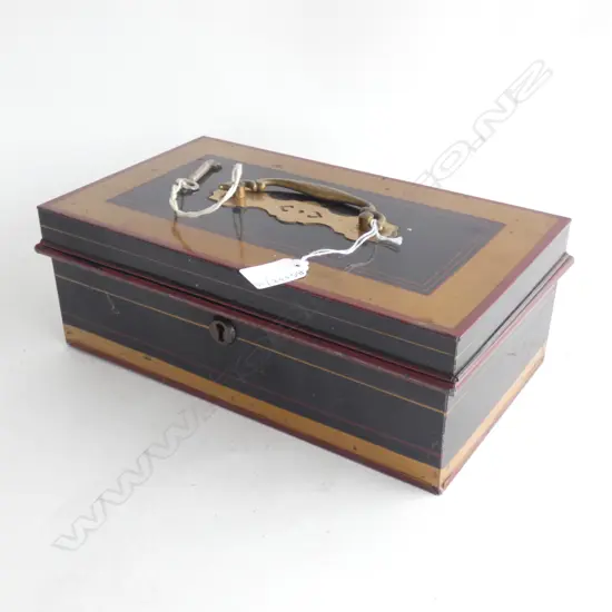 VINTAGE CASH BOX w. INTERIOR TRAYS L.300mm