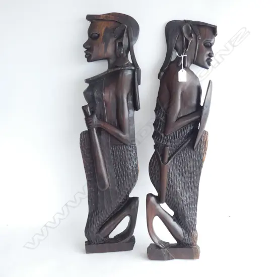PR CARVED WOODEN AFRICAN WALL PLAQUES H.730mm
