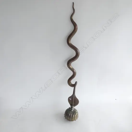 (17718) INDIAN BRASS SNAKE WALL CANDEL SCONCE 