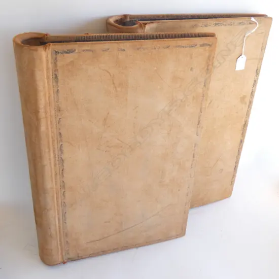 PR LG VINTAGE SUEDE LEATHER BOOK COVERS  520 X 380MM SOME AGE WEAR