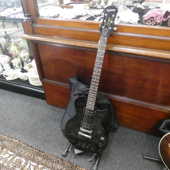 EPIPHONE SPECIAL EDITION 11 ELECTRIC GUITAR w STAND & SOFT CASE ETC.