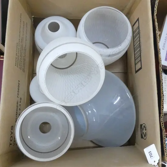 BOX LOT MID CENT. STYLE LIGHT SHADES