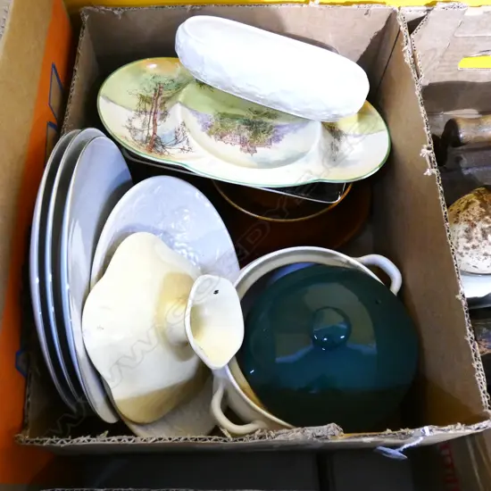 BOX ASST CHINA INCL ROYAL DOULTON; SYLVAC ETC.