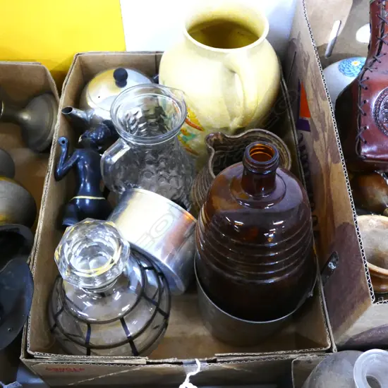 BOX LOT ASST - ART DECO JUG / ICE BUCKET / DECANTER ETC..
