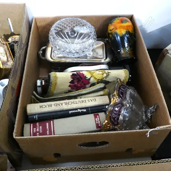 LOT ASST CRYSTAL/BOOKS/EP WARE ETC