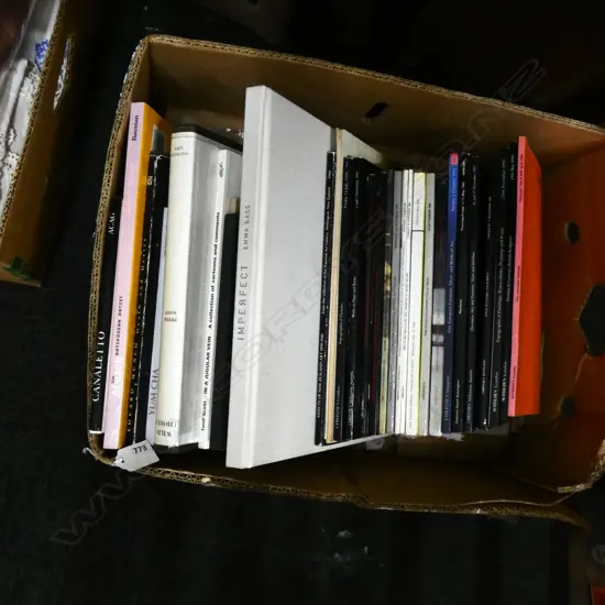 BOX LOT ASST. CHRISTIES CATALOGUES, ART BOOKS ETC