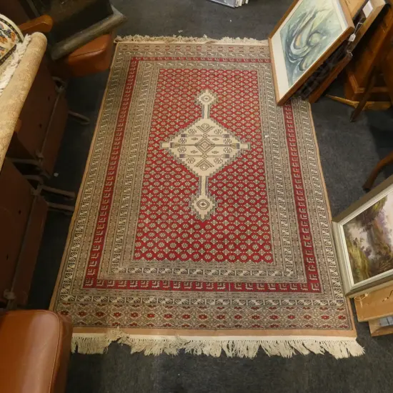 HAND KNOTTED WOOL PILE RUG
